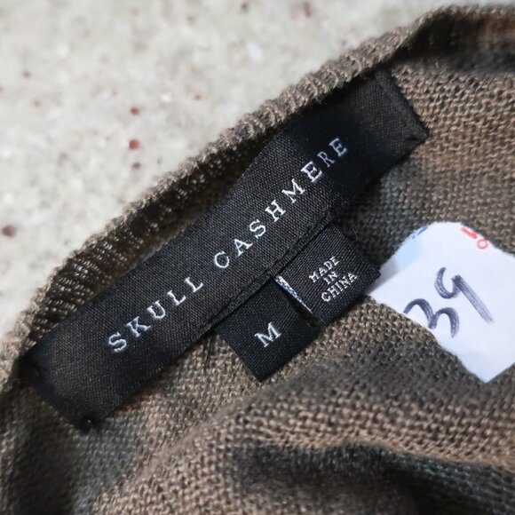 Womens Skull Cashmere Green W/Gold Beaded "Skull" Sweater M - Picture 6 of 7